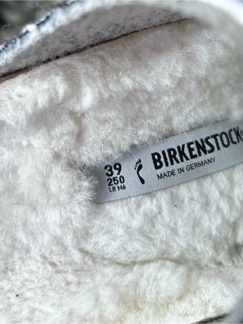 Birkenstock Wool Plush Lined Black & White Buffalo Plaid womens Sandals size 8
